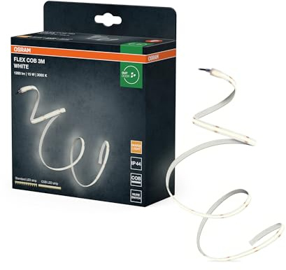 Osram FLEX COB OUTDOOR 3M LED-Streifen, weiß, 13W, 1900lm, warmweißes Licht, COB-Technologie, homogene Lichtverteilung, lange Lebensdauer, einfache Montage, SchutzkIasse IP44, 3000K