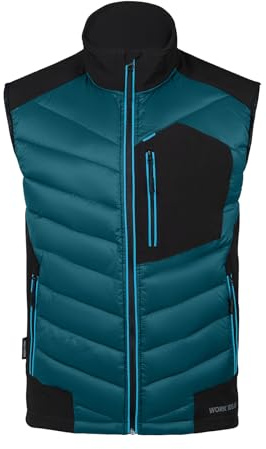 WORK IDEA Gilet d'extérieur softshell pour homme - Imperméable - Coupe-vent - Veste sans manches - Gilet de sport respirant et léger avec poches pour le cyclisme, la course, la randonnée, le golf et