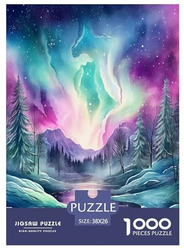 Nordlichter in Norwegen Puzzle 1000-teilige Schwer Puzzle Spielzeug Pädagogisches Spiel Impossible Herausforderung Spielzeug Für Erwachsene Kinder 38x26cm/1000pcs