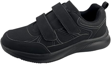 Dvina Klettverschluss Sneaker Herren – Bequeme Freizeitschuhe mit Doppeltem Klettverschluss, Atmungsaktive Turnschuhe für Senioren & Alltag, rutschfeste Sohle, Größe 41-46