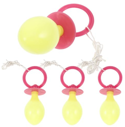 IMIKEYA 4 Pezzi Ciuccio Gigante in Plastica Rosa per Adulti, Accessorio Divertente e Realistico per Costume di Halloween, Decorazione per Feste e Photo Booth