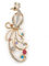 Broche en forme de paon avec cristaux multicolores Doré 80 mm L, taille unique, Pas de type de métal, diamante