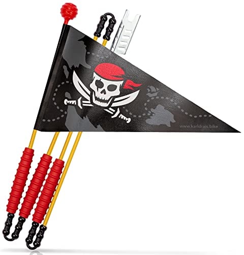 Karl DRAIS Fahrradwimpel Pirat | Fahrradfahne für Kinder Fahrrad Zubehör Kinder Kinderfahrrad Zubehör