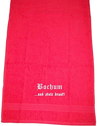 ShirtShop-Saar Bochum .und stolz Drauf!; Handtuch rot