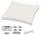 Sekey Sonnensegel Wasserdicht 3x5m Rechteckig mit Edelstahl Befestigungs Kit PES Polyester, Sonnenschutz 95% UV Schutz Windschutz Reißfest Wetterfest, für Balkon Garten, Weiß