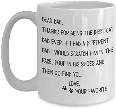Mug humoristique en céramique pour homme Motif chat Dad