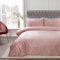 Sleepdown Matt Velvet Blush Pink Super Soft Easy Care Plain Duvet Cover Quilt Bedding Set with Pillowcases - Double (200cm x 200cm)