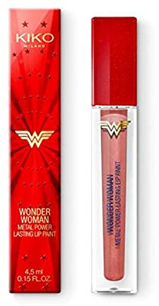 KIKO Milano Wonder Woman metal power lasting lip paint metallic liquid lipstick (02 Perfect Rose)