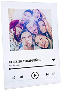 Oedim Placa Metacrilato Musica Spotify Personalizado | Fabricado en Metacrilato 4mm | 19,5 x 28,2cm | En Efecto Espejo | con Apoyo