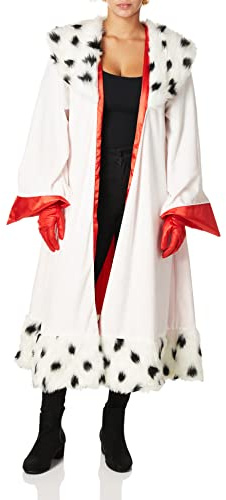 Cruella De Vil Mantel Kostüm Zubehör mit Handschuhen Offizielles Disney Cruella Mantel und Handschuhe Set