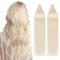 TESS Tape Extensions Echthaar Blond 40 Stück 60 cm Haarverlängerungen Remy Human Hair günstig 100 g Tape in Extensions Echthaar (#070 platin Blond 40er Pack)