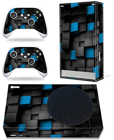Skin for Xbox Series S, Whole Body Vinyl Decal Protective Cover Wrap Sticker for Xbox Series S Console and Wireless Controller (Blue&Black Block)