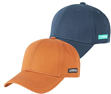 riverso Herren Cap RIVNoel 2er Pack Baseballcap Snapback Kappe Sport Verstellbare Outdoor Mütze Basic Einfarbig 100% Baumwolle Einheitsgröße Schwarz Braun, Größe:One Size, Farbe:Farbmix Uni 5