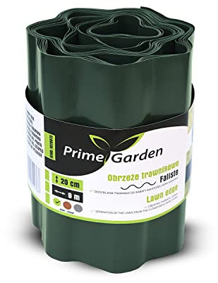 Prime Garden® WavyEdge - de Bordures de Pelouse Flexible Bordure de Jardin Bordure de Pelouse Flexible Pliable Garden Lawn Idées Flexible Super Fort Utilisation Facile (9 m x 20 cm, Vert)