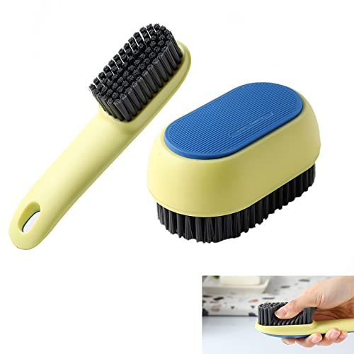 2 Pack Soft Bristle Laundry Scrub Brush - Portable Plastic Cleaning Brush with Comfortable Grip for Clothes, Shoes & Sneakers
