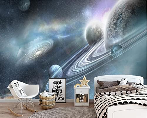 Kuletkear Universe 3D Wallpaper Mural Children's Room Galaxy Living Room Tv Sofa Theme Hotel Luxury Background Modern Art Wall Painting Home Decor Self-Adhesive Murals Decor Mural 826x589cm