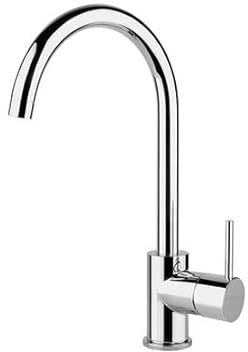 Single Level Tap Kitchen Sink, Mono Swivel Mixer Tap High Neck by Insinktor, Chrome