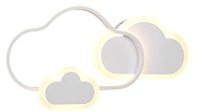 lightling Claudi LED Wandleuchte Kinderzimmer Wolke, Rahmen Metall matt weiß, Integrierter Dimmer, RGB Farbwechsler, Fernbedienung, 29 Watt, 25 x 52 x 9 cm