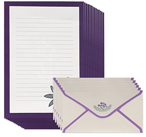 SIQITECHUK A5 Briefpapier-Set - Liniertes Schreibpapier und Umschläge mit niedlichem und schönem Design, für Kinder und Erwachsene, florales Briefpapier, Zuhause, Schule