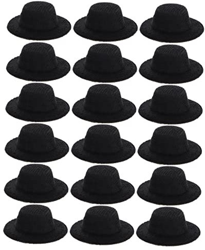 EXCEART 20stücke Miniatur Hüte Für Puppen Schwarze Formelle Hüte Für Puppenzubehör Für Kreative Bastelprojekte Und Stilvolles Puppen-Outfit