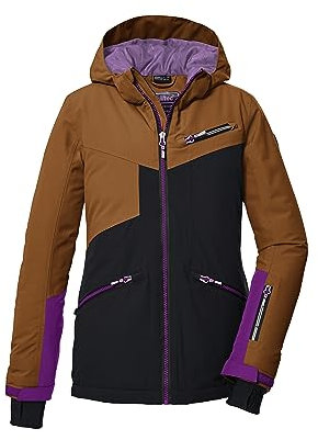 Killtec Mädchen Skijacke/Funktionsjacke mit Kapuze und Schneefang KSW 117 GRLS SKI JCKT, braun, 164, 39653-000