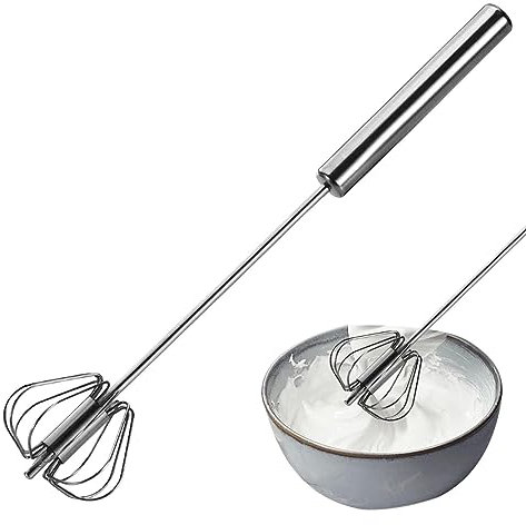 Fouet Poussoir en Acier Inoxydable Semi-Automatique - Batteur à œufs Multifonction - Fouet à Lait pour œufs et beurres - Cuisine Maodom