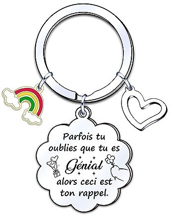 ZYMGUO Cadeau Amie Soeur Noël Courage Porte Clef Femme Homme Ami Motivation Fille Porte-clés Cadeaux D'encouragement Noël (0)