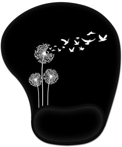 AOKSUNOVA Ergonomisches Mauspad Mousepad mit Handauflage Gel Schwarz | Ergonomisches Mauspad mit Handauflage und Gelkissen, Komfortable Handgelenkstütze, Rutschfeste Basis für Büro und Gaming