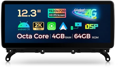 XTRONS 12.3'' HD IPS Android 14 Autoradio Octa Core 4GB 64GB 4G LTE Car Play Android Auto Bluetooth GPS WLAN Optional DAB OBD DVR AHD Kamera Für BMW X3 F25 X4 F26 NBT ID4 System