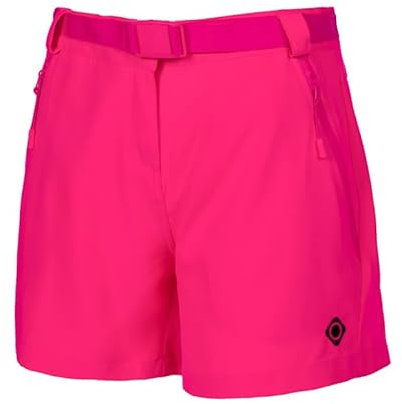 Izas - Pantalón Corto de Senderismo para Mujer - Pantalón Corto de Trekking Tecnología Dry Fit - Expulsa Sudor y Mantiene Seco - Tejido Impermeable Elástico, Secado Rápido - Nagela II Fucsia Fluor- XS