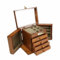 Quiltern Schmuckkasten Schmuckschrank 5 Schichten Schmuckschrank Schatulle aus Holz Große Schmuckkästchen mit Spiegel 5 Schichten+2 ausklappbare Schränke Braun