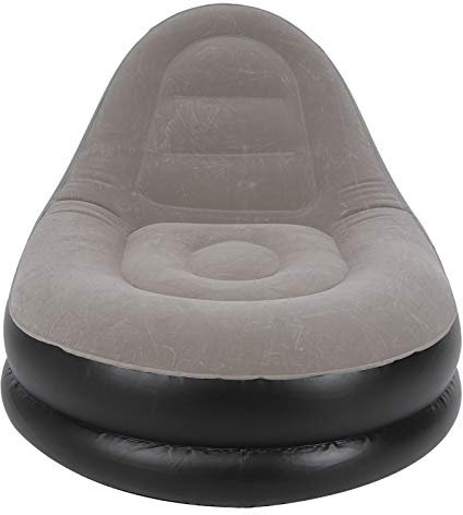 HEEPDD Tragbarer Aufblasbarer Sofastuhl mit Fußhocker – Materialien für Langlebigkeit – für Camping, Reisen, Strand