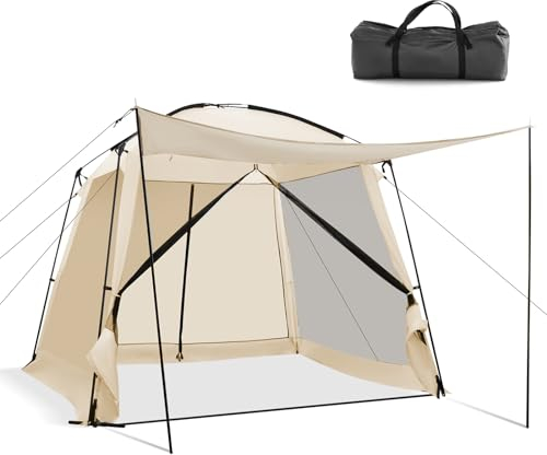 COSTWAY Tienda de Campaña 8-10 Personas con Dosel, Tenda Campismo Puerta con Cremallera, Bolsa De Transporte, Tienda Campaña Montaje Rapido, 440 x 304 x 250 cm