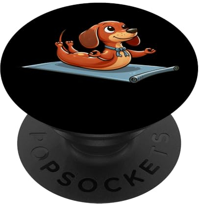 Dackel Yoga Fitness Workout Cute Doggy PopSockets mit austauschbarem PopGrip