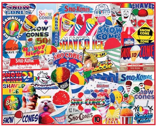White Mountain Snow Cones Puzzle mit 1000 Teilen, bunt, Sommercollage, Puzzle für Erwachsene, Familien und Großeltern