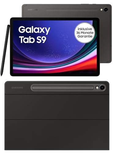 Samsung Galaxy Tab S9 AI-Android-Tablet, Wi-Fi, 128 GB / 8 GB RAM, MicroSD-Kartenslot, Inkl. S Pen, Simlockfrei ohne Vertrag, Graphit+Keyboard Cover Slim, Black