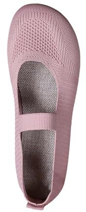 Women's Ballet Flats Slip On UK Size 7 Mary Jane Round Toe Work Shoes Knit Dress Shoes Pumps Shoes Flats for Ladies Classic Low Top Flat Knit Shoes Purple