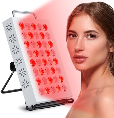 Rotlichtlampe Panel, 660nm & 850nm Infrarotlampe, 40LEDs Rotlicht mit Timer, Infarotlichtlampe für Haus/Büro Verwenden