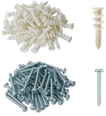 MANICAF Lot de 100 chevilles pour isolation - 42 mm - Pour isolation - Pour plaque de plâtre - Chevilles d'isolation façade (50 chevilles de façade, 50 vis)