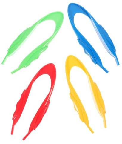 VANZACK Pince à Épiler pour Garçon et Filles 4 Pièces Pince en Plastique Outil Pédagogique Motricité Fine Activités Manuelles Expérimentation Jouet