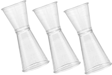 Doseur Double pour Cocktail en Plastique 3 Pièces pour Bars | Mesure Précise des Boissons, Léger et Réutilisable, Haute Dureté, Usage Restaurants et Bars