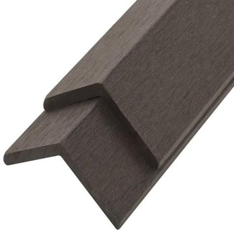 Lot de 5 Cornière de Terrasse, Baguette d'angle Bordure de Plancher L 5 pcs WPC 170 cm Marron foncé