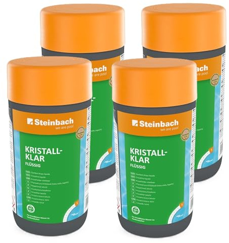 Steinbach | Poolpflege Kristallklar | flüssig Algezid | 4 l | Poolwasser sauber und kristallklar | ideal zur Reinigung und Wartung