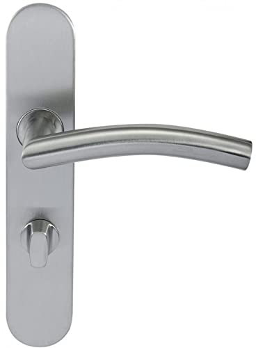 Paire de Poignées de porte KLOSE besser Inox 304 sur Plaque Romy Vague - Condamnation sans voyant