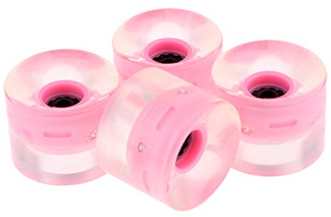 F Fityle 4 Stücke 60mm Leuchten Flash Skateboard Longboard 78a mit Tragkern, Rosa