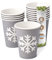 BIOZOYG Bio Gobelets Café jetable Motif d'hiver Flocon I 50 Gobelets gris 300 ml / 12 oz I Vaisselle jetable ecologique, compostable et biodégradable