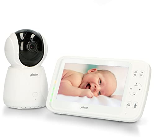 Alecto DVM-275 Digitale Babyphone, mit steuerbarer Kamera, hohe Reichweite von bis zu 300 Meter, 12.7 cm, Weiß