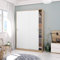 Dmora - Kleiderschrank 2 Türen Waterbury, Schlafzimmerschrank, Schrank mit 4 Regalen und Kleiderstange, 120x50h200 cm, Eiche und Weiß