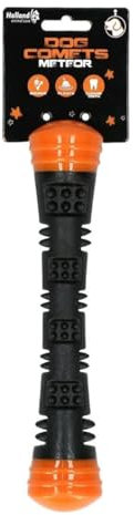 Dog Comets Meteor Wurfstock S - 23 cm - Wurfspielzeug Hund - Hundespielzeug - Hüpfend - Gummi - Orange/Schwarz
