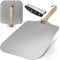 KITCHUS Moon Pala de pizza grande de 16 pulgadas, pala de metal extra grande de 14 pulgadas de ancho, espátula de pizza para mover pizzas grandes fácilmente, pala de pizza con mango plegable largo con
